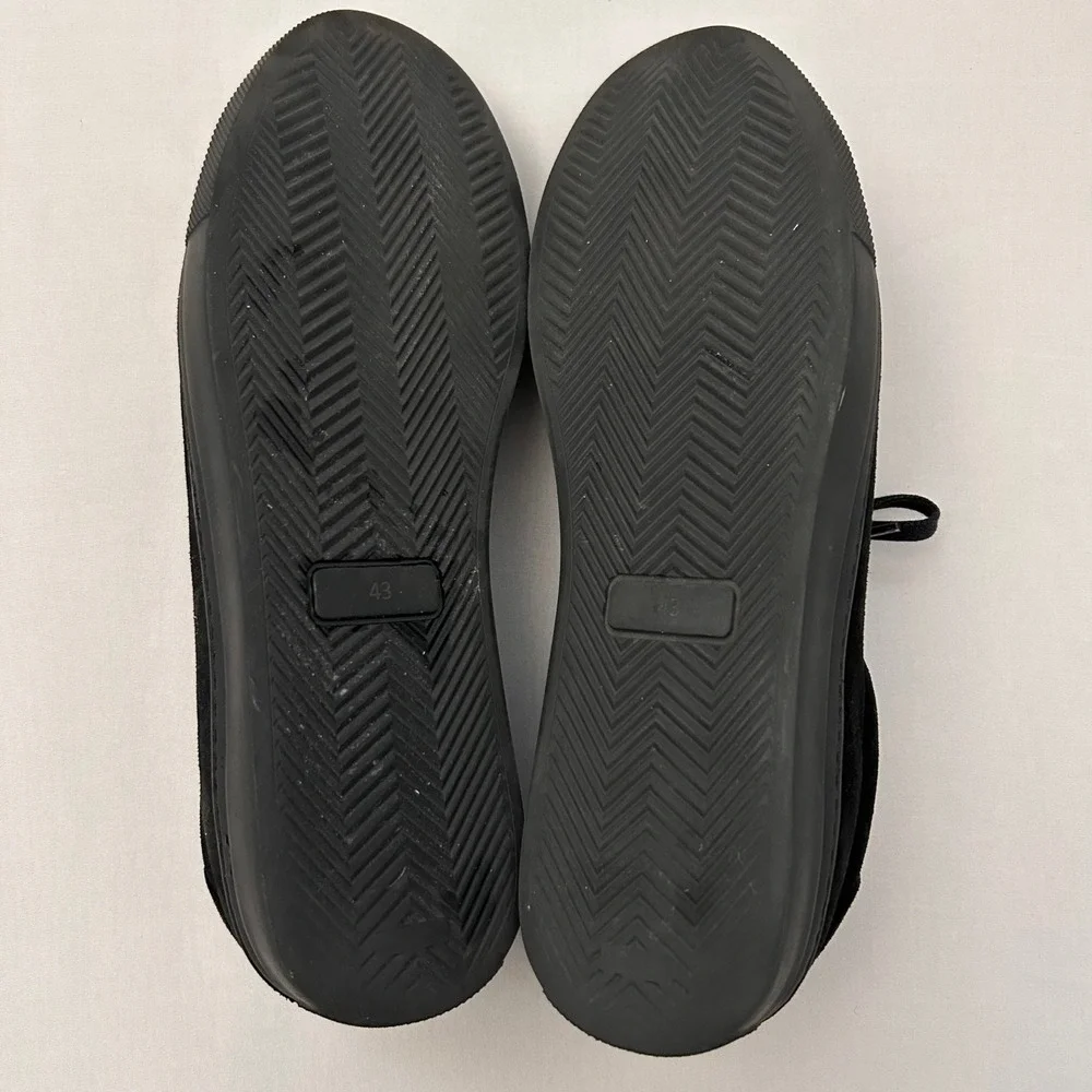 SuitSupply Shoes Mens 10‎ Black Suede Low Top Lace-Up Sneakers Dress Casual